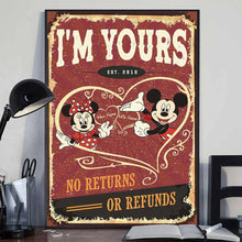 Load image into Gallery viewer, Personalized Mickey &amp; Minnie Mouse Poster Custom Name Gift for Couple Anniversary
