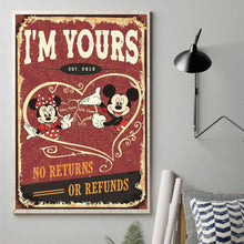 Load image into Gallery viewer, Personalized Mickey &amp; Minnie Mouse Poster Custom Name Gift for Couple Anniversary

