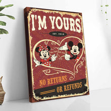 Load image into Gallery viewer, Personalized Mickey &amp; Minnie Mouse Poster Custom Name Gift for Couple Anniversary
