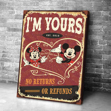 Load image into Gallery viewer, Personalized Mickey &amp; Minnie Mouse Poster Custom Name Gift for Couple Anniversary

