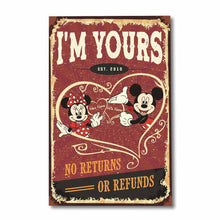 Load image into Gallery viewer, Personalized Mickey &amp; Minnie Mouse Poster Custom Name Gift for Couple Anniversary
