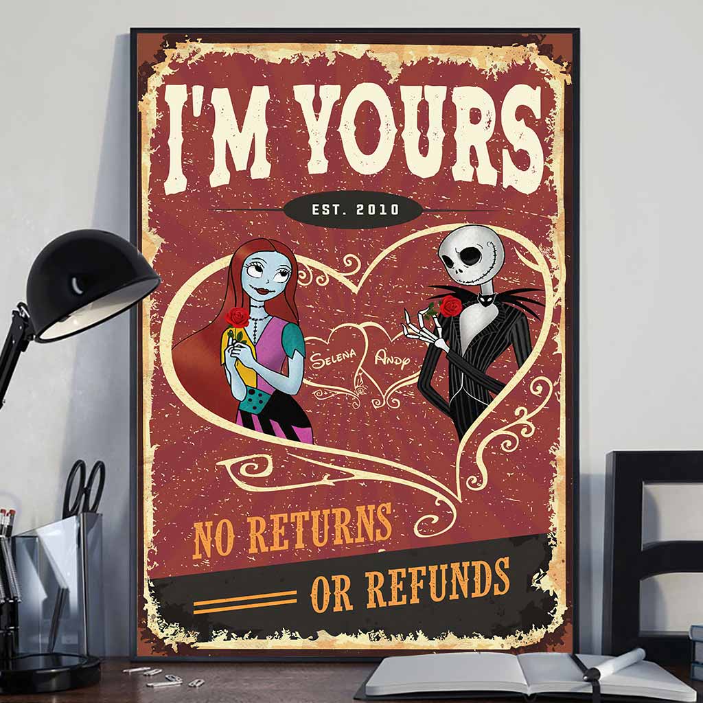 Personalized Nightmare Before Christmas Poster Custom Gift for Couples