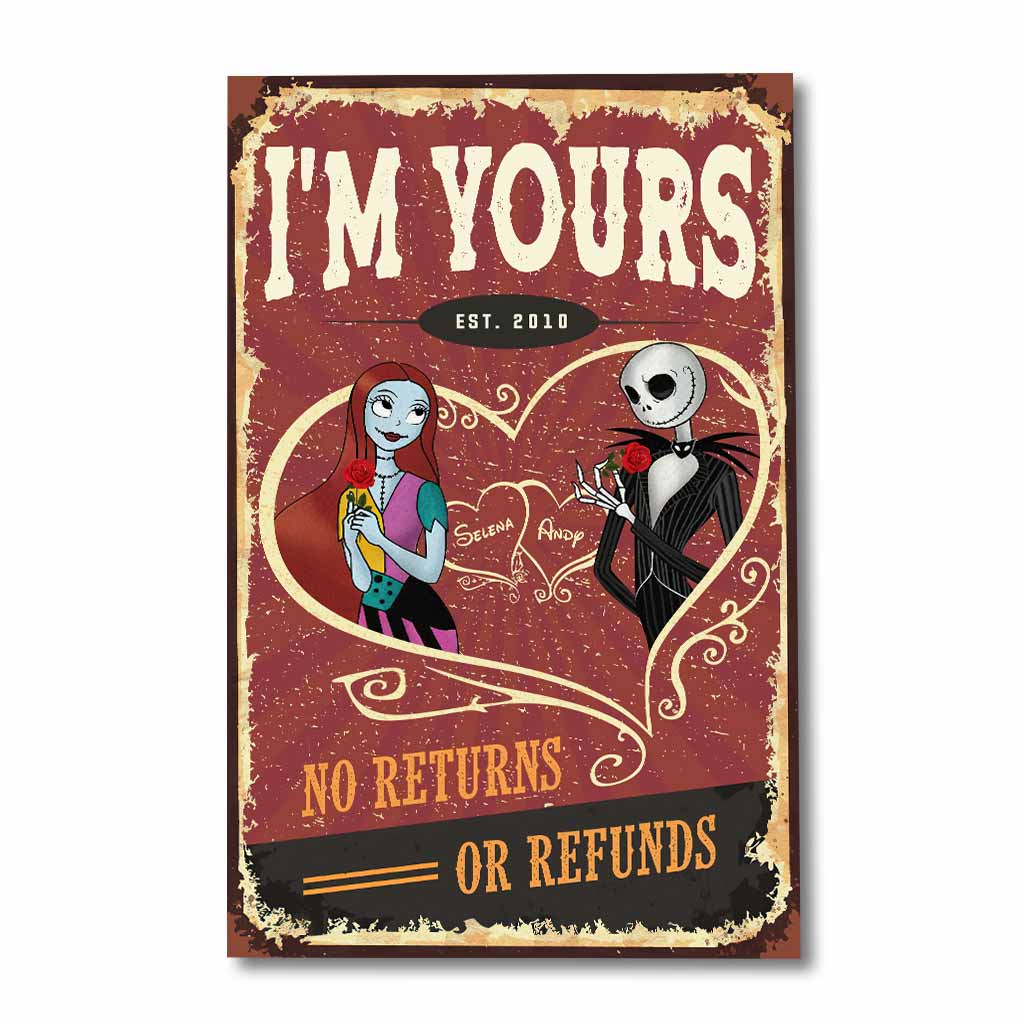 Personalized Nightmare Before Christmas Poster Custom Gift for Couples