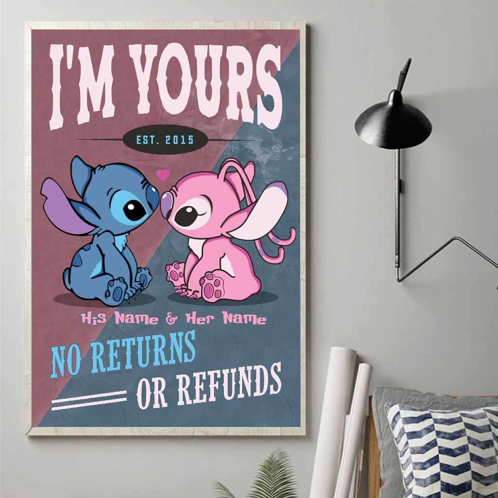 Personalized Couples Poster Custom Name No Returns Gift for Anniversary