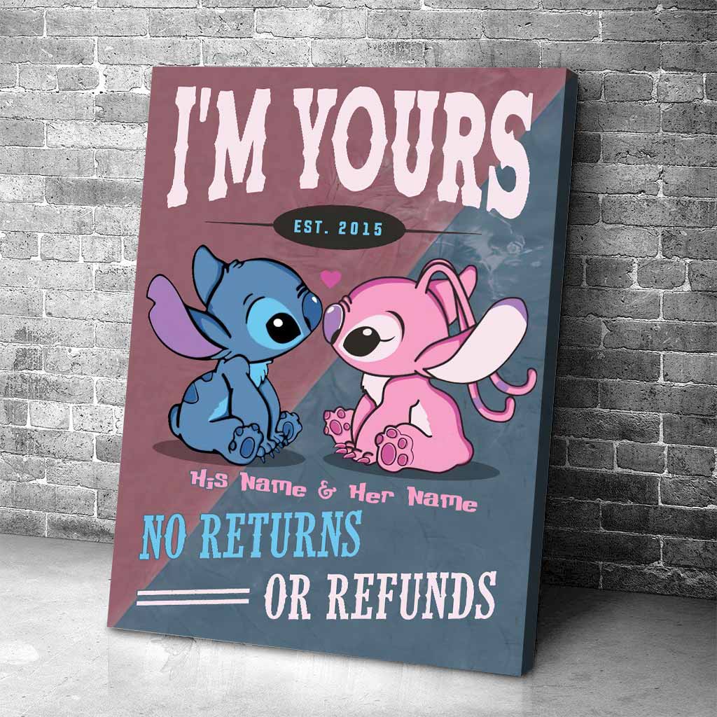 Personalized Couples Poster Custom Name No Returns Gift for Anniversary