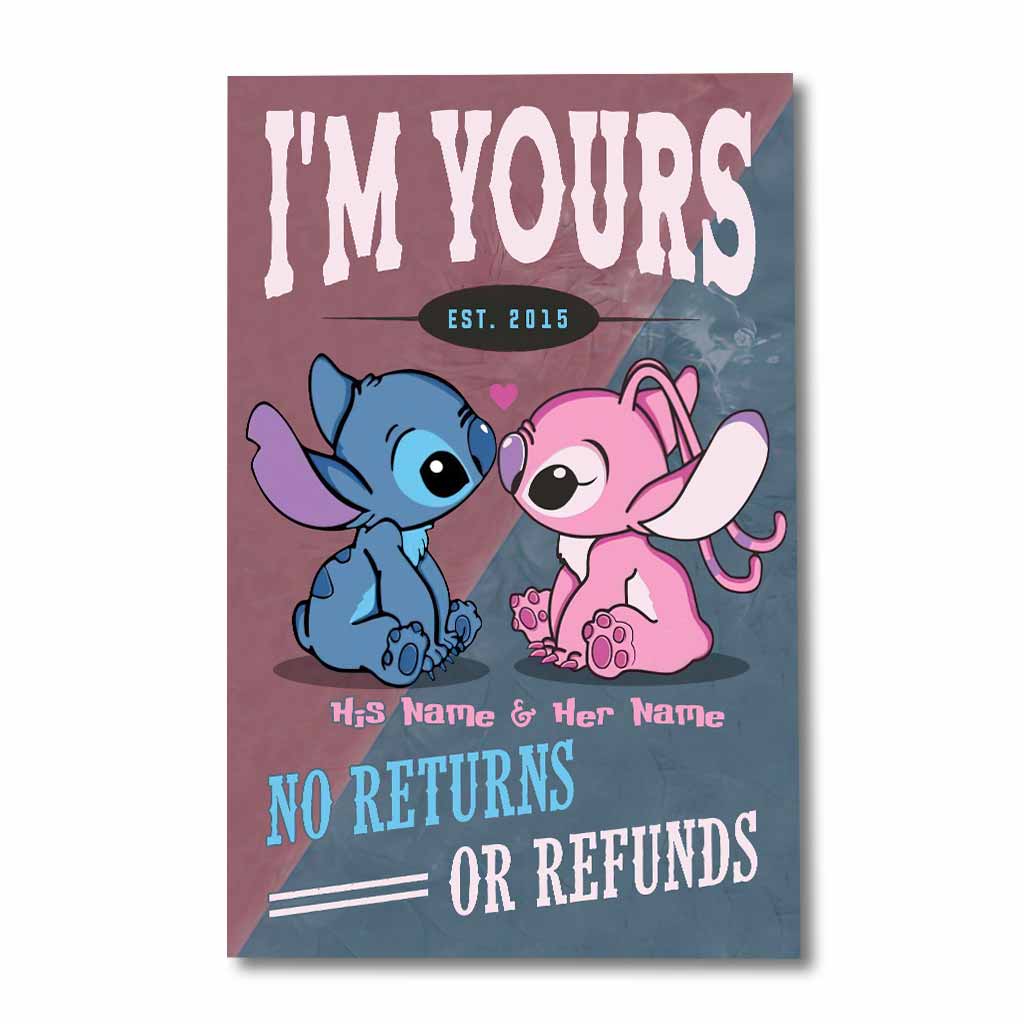 Personalized Couples Poster Custom Name No Returns Gift for Anniversary