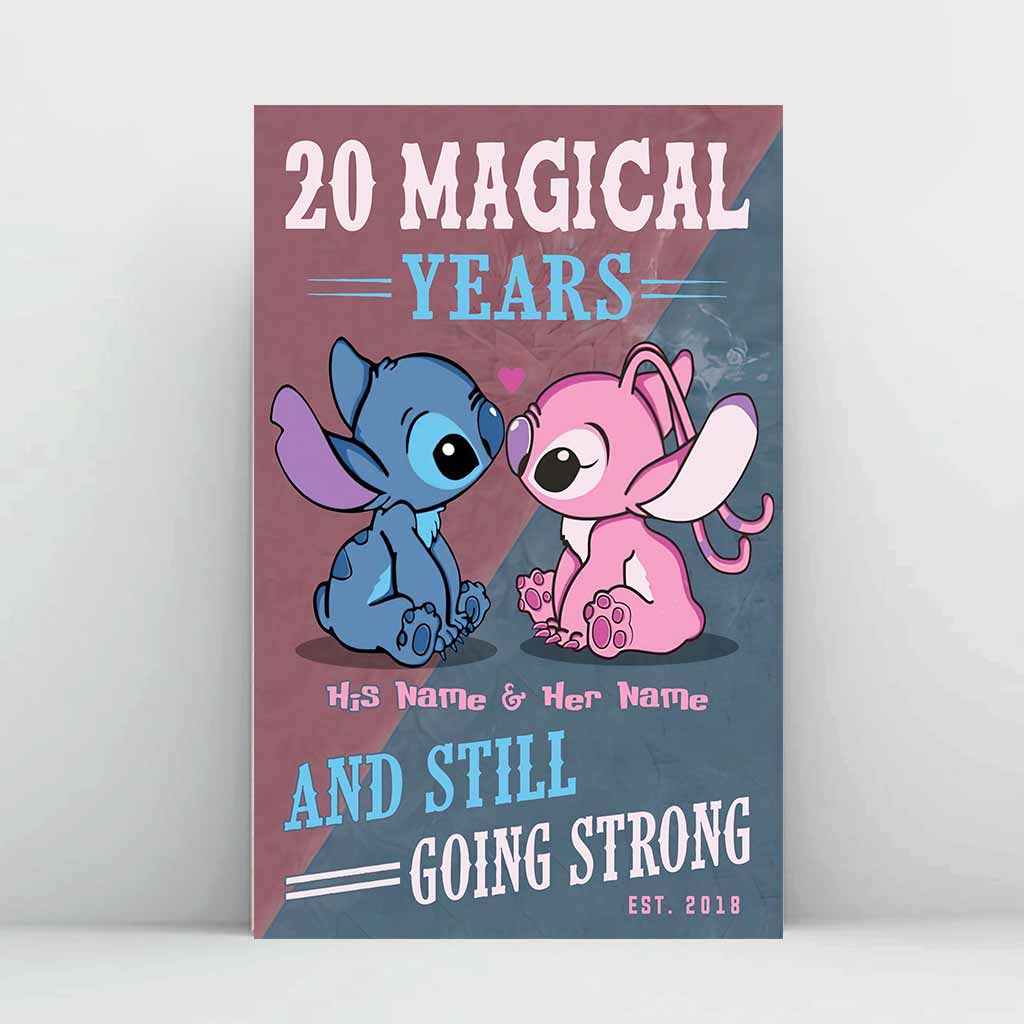 Personalized Magical Years Poster Custom Names Gift for Couple