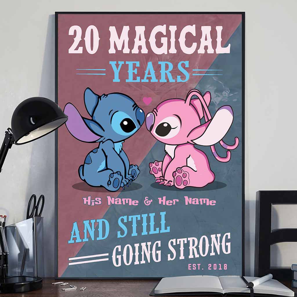 Personalized Magical Years Poster Custom Names Gift for Couple