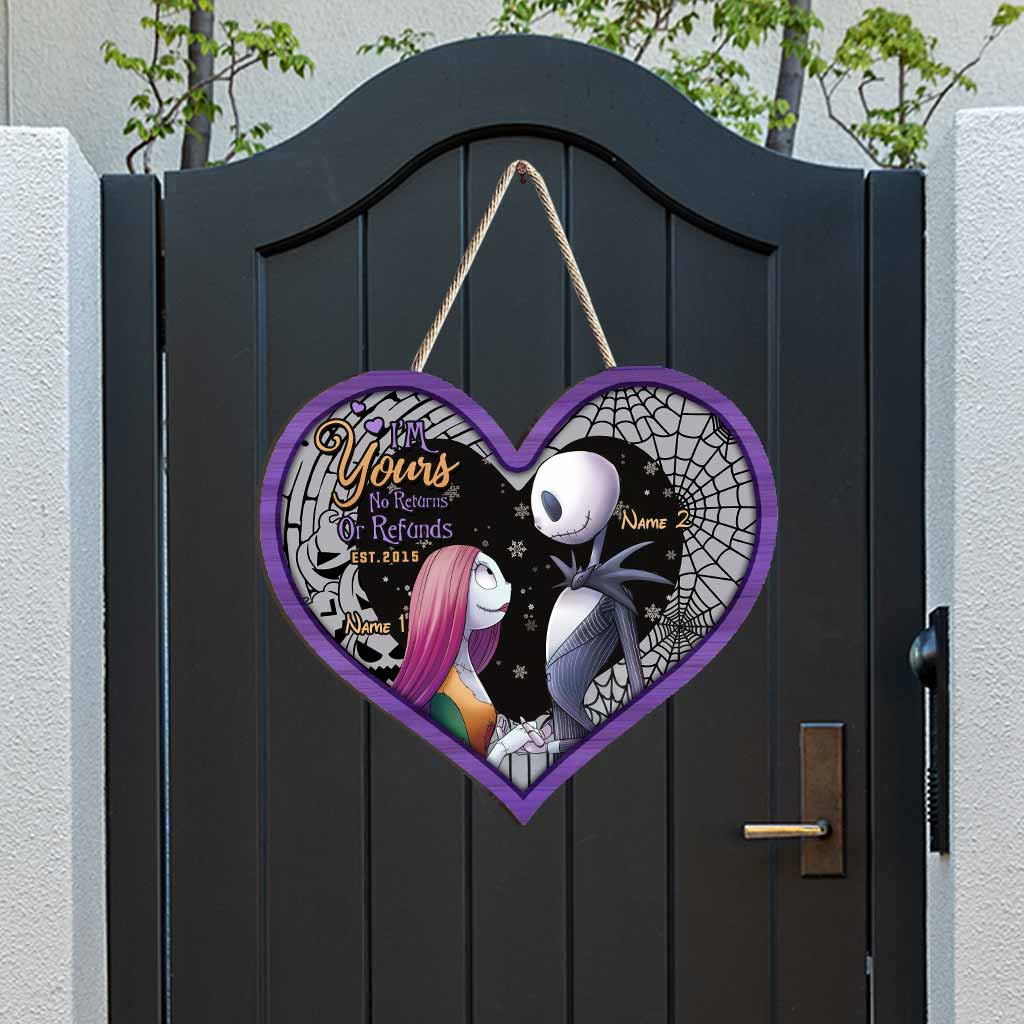 Personalized Nightmare Before Christmas Wood Sign Gift for Couple