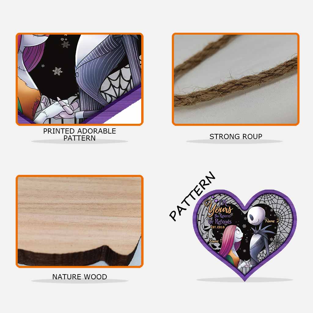 Personalized Nightmare Before Christmas Wood Sign Gift for Couple