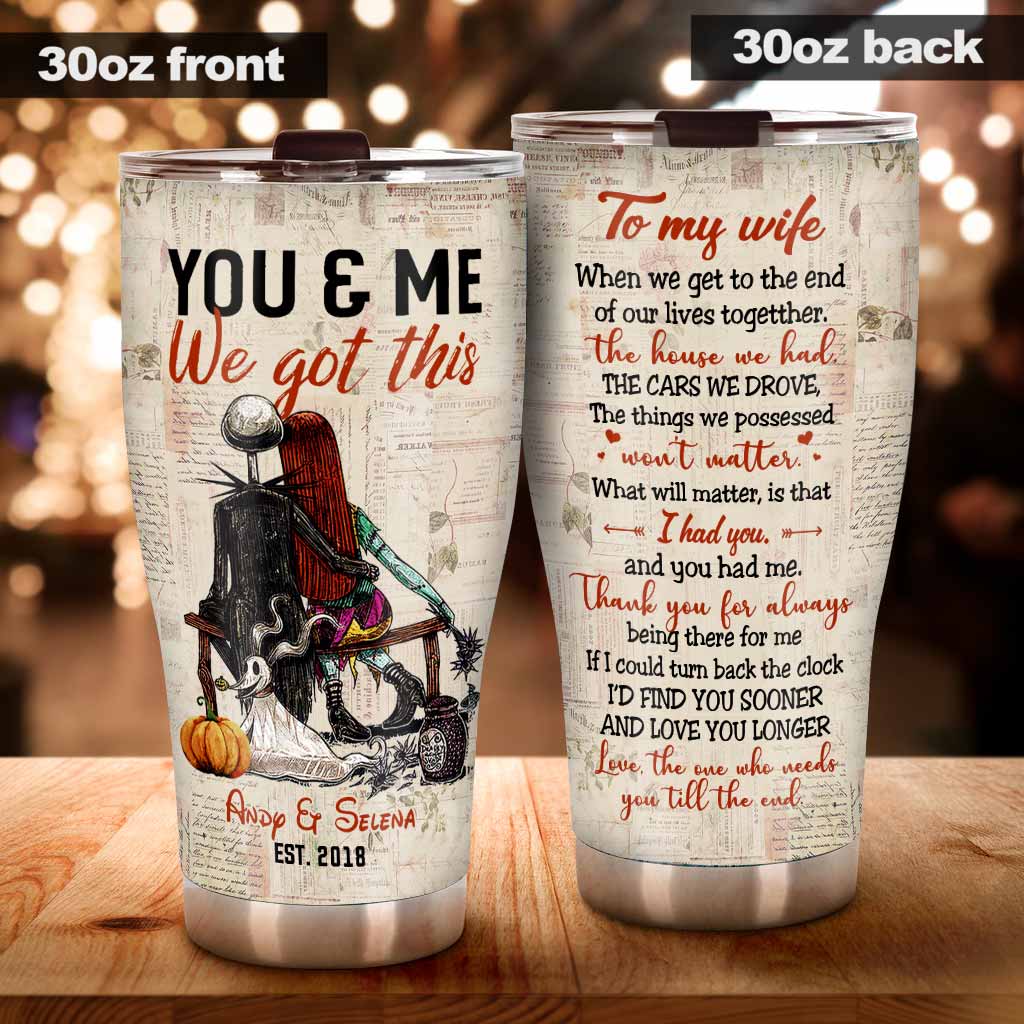 Personalized Tumbler Custom You & Me Gift for Wife Wedding Anniversary