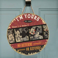 Load image into Gallery viewer, Personalized Couple Round Wood Sign Custom Names Home Decor
