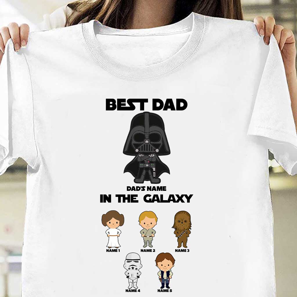 Personalized Best Dad In The Galaxy T-Shirt & Hoodie Gift for Father's Day