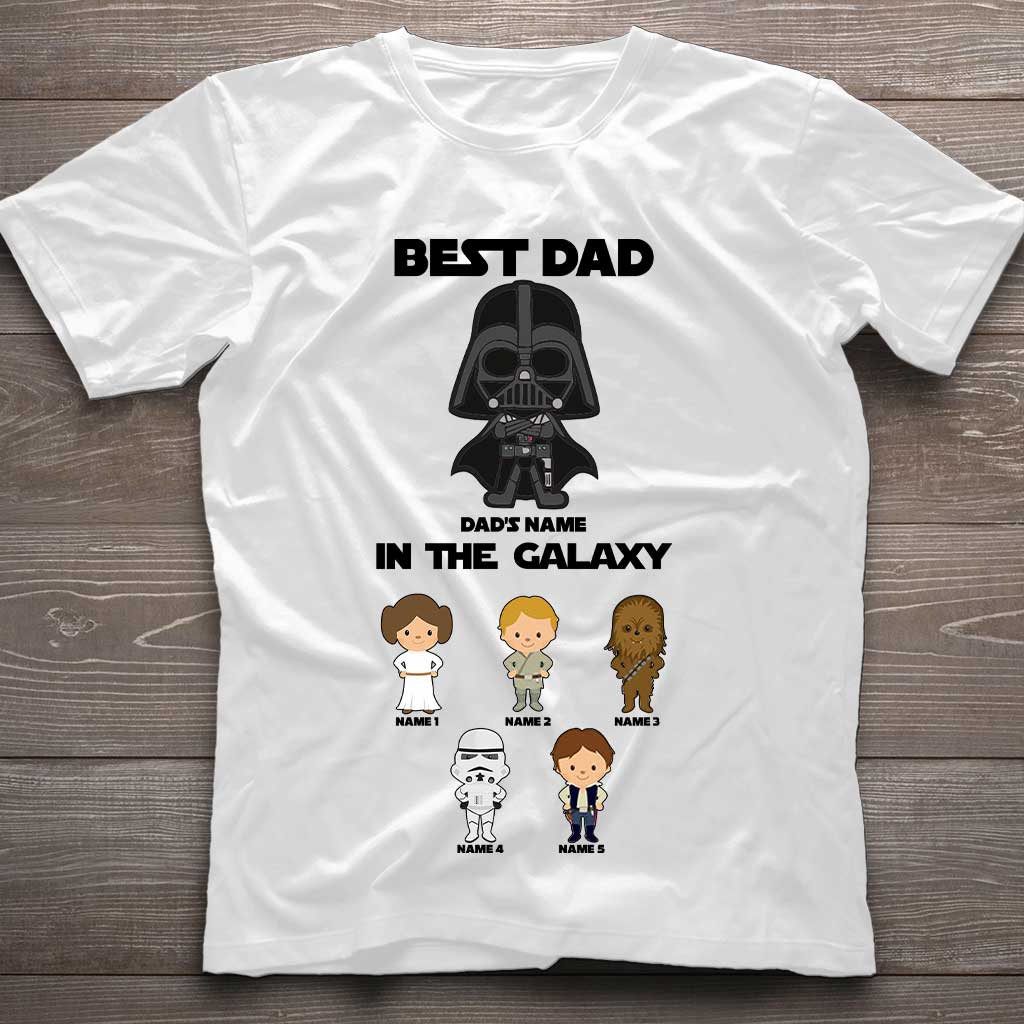 Personalized Best Dad In The Galaxy T-Shirt & Hoodie Gift for Father's Day