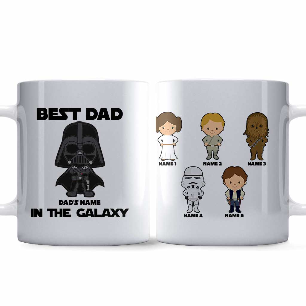 Personalized Best Dad In The Galaxy Mug Custom Name Gift for Father's Day