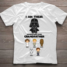 Load image into Gallery viewer, Personalized Father's Day T-shirt with Custom Names &amp; Darth Vader Design
