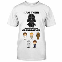 Load image into Gallery viewer, Personalized Father's Day T-shirt with Custom Names &amp; Darth Vader Design
