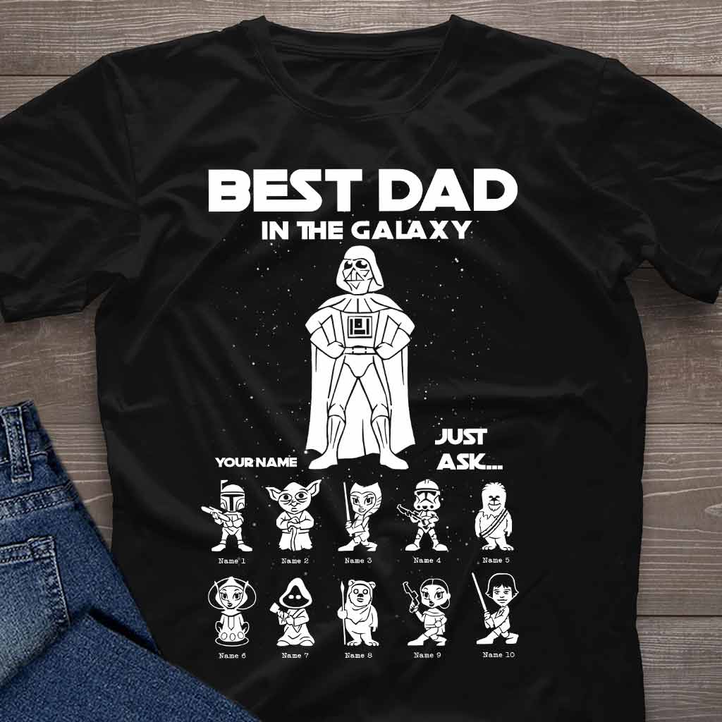 Personalized Best Dad In The Galaxy T-shirt & Hoodie Gift