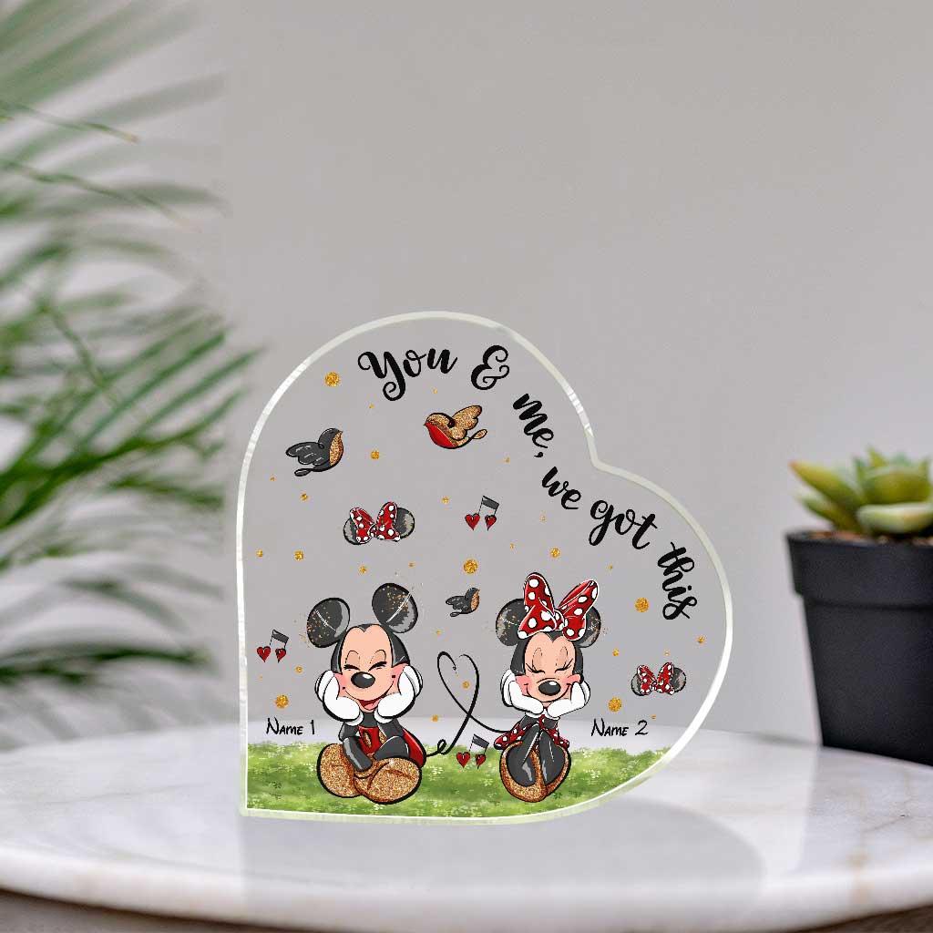Personalized Couple Acrylic Plaque Custom Heart Shape Gift