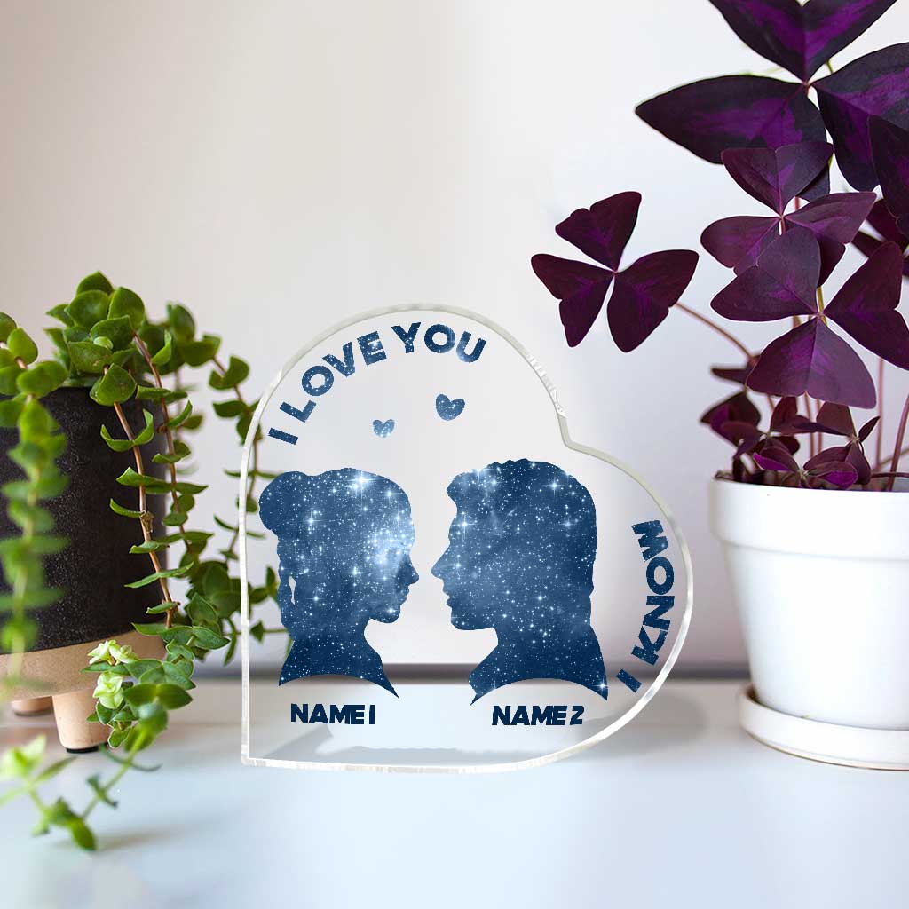 Personalized Custom Shaped Acrylic Plaque Heart Gift for Couple