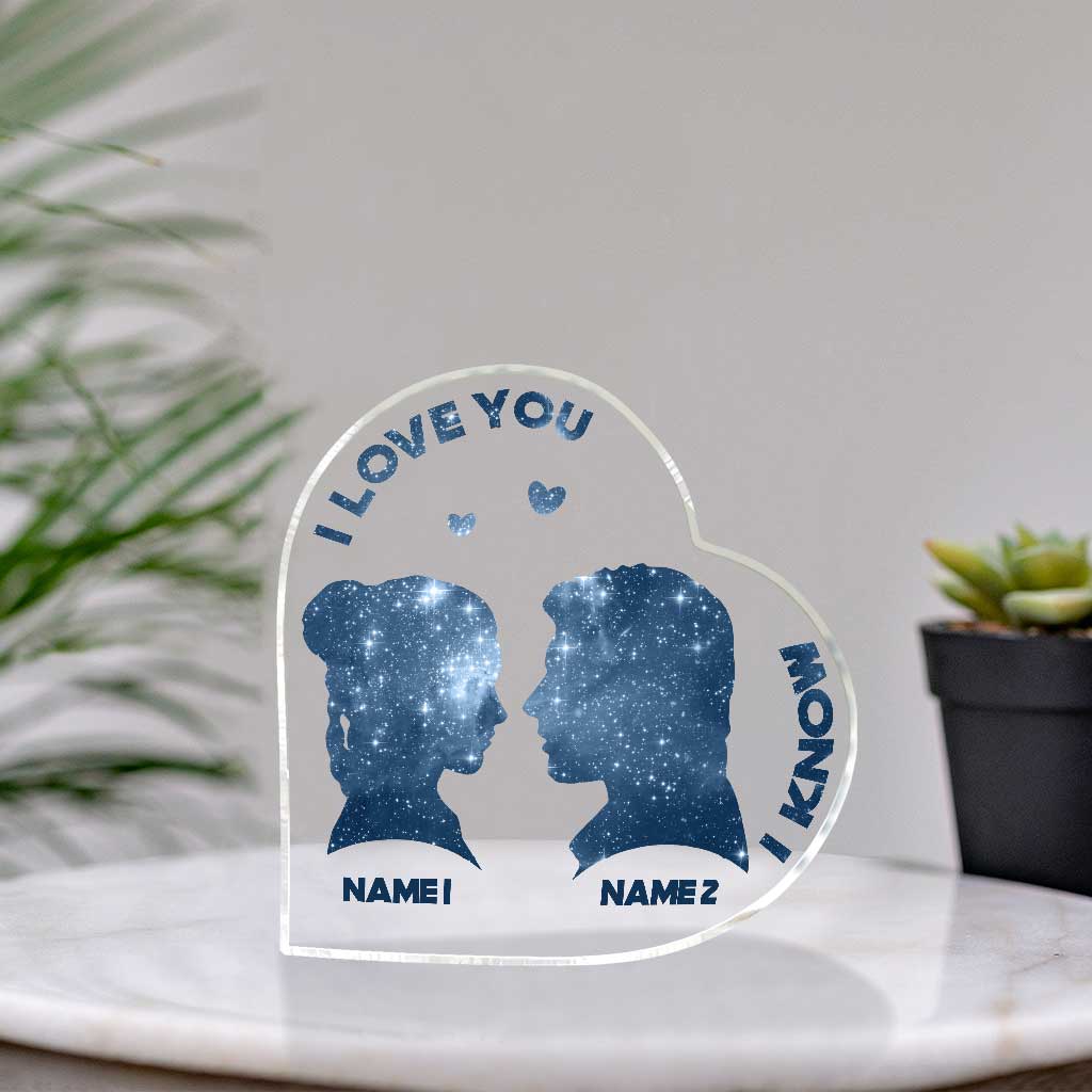 Personalized Custom Shaped Acrylic Plaque Heart Gift for Couple