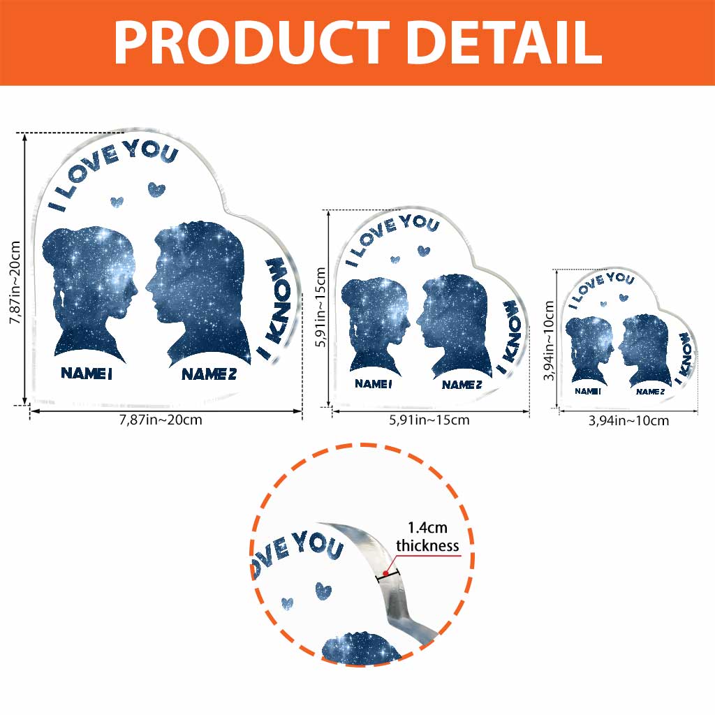 Personalized Custom Shaped Acrylic Plaque Heart Gift for Couple