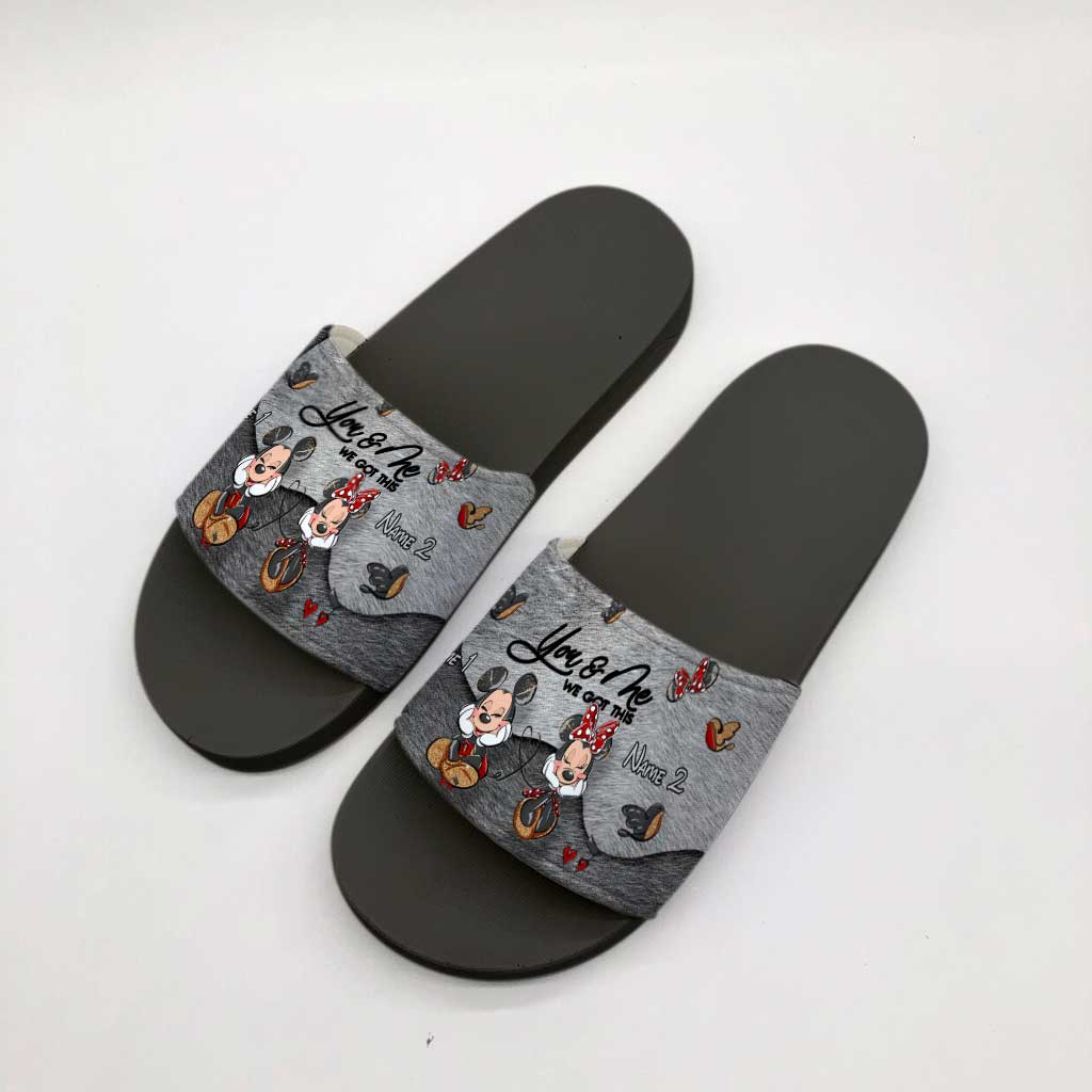 Personalized Couple Mouse Slide Sandals Unique Engagement Gift