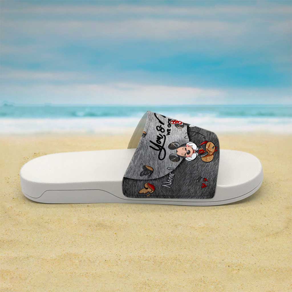 Personalized Couple Mouse Slide Sandals Unique Engagement Gift