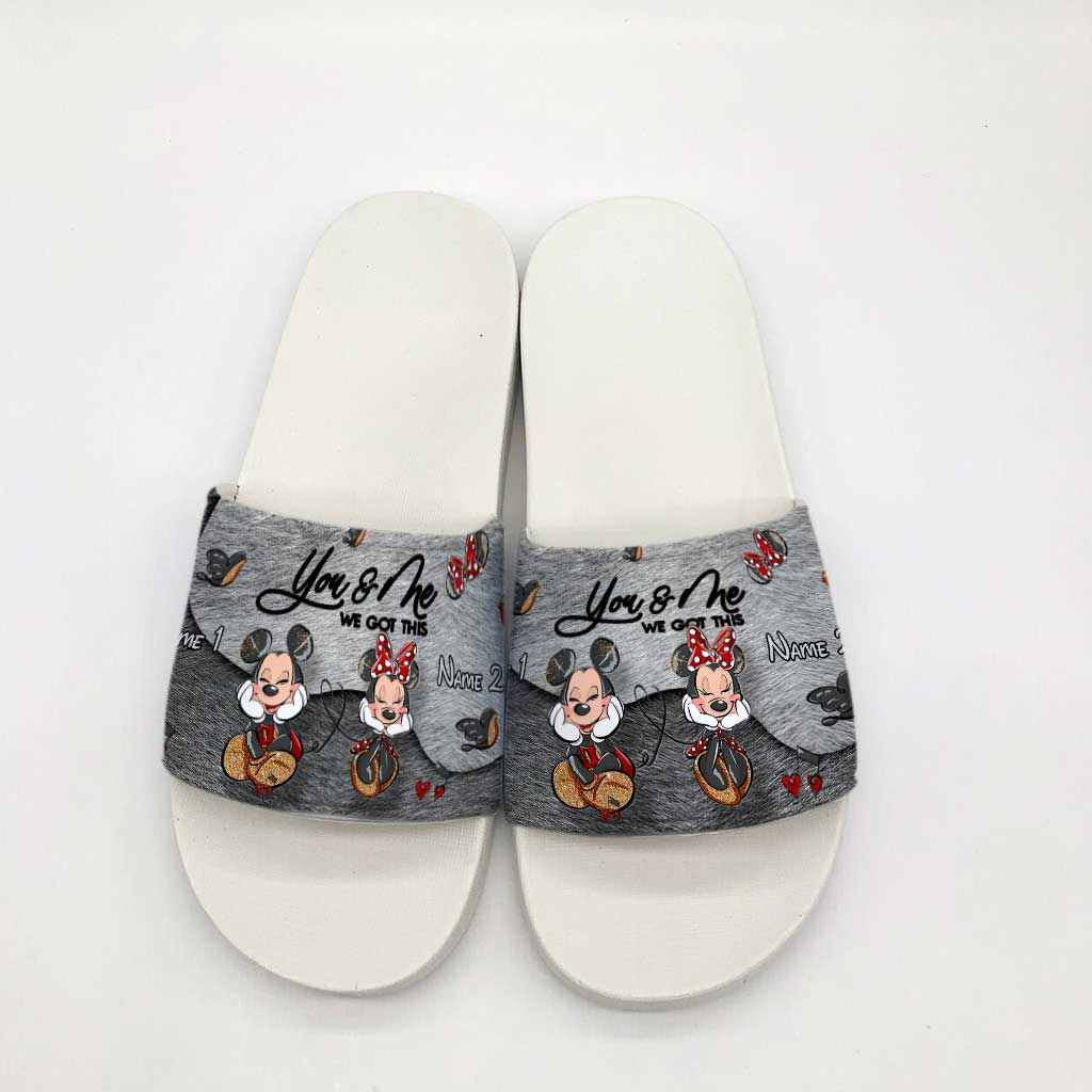 Personalized Couple Mouse Slide Sandals Unique Engagement Gift