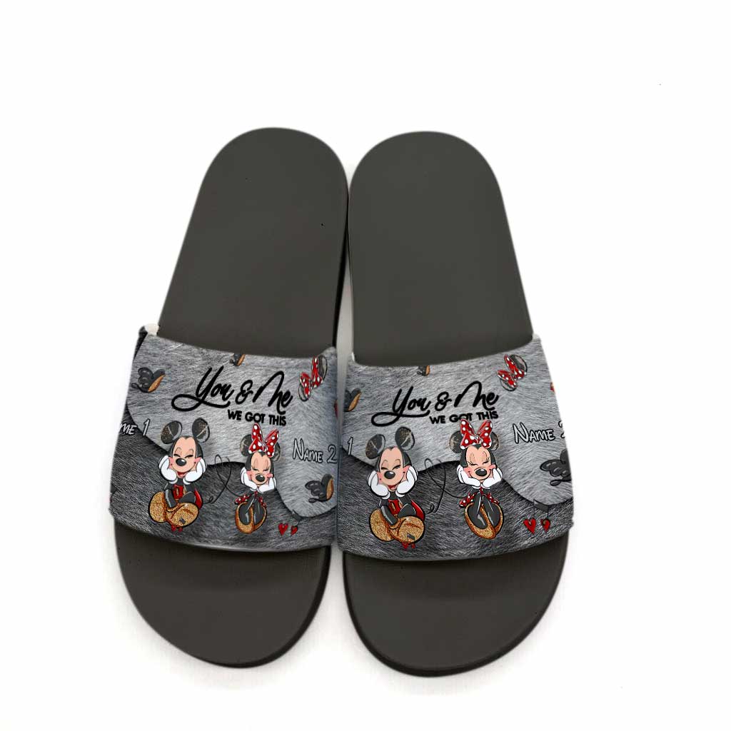 Personalized Couple Mouse Slide Sandals Unique Engagement Gift