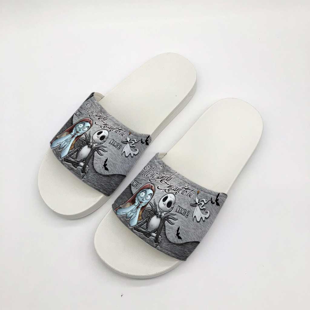 Personalized Couple Slide Sandals Unique Design Gift for Halloween