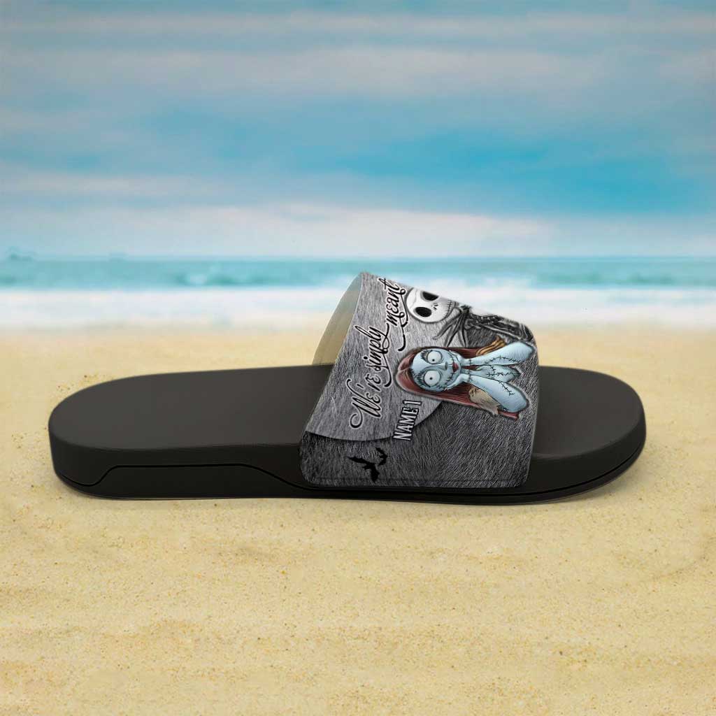 Personalized Couple Slide Sandals Unique Design Gift for Halloween