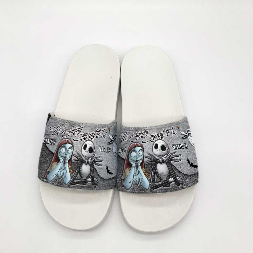Personalized Couple Slide Sandals Unique Design Gift for Halloween