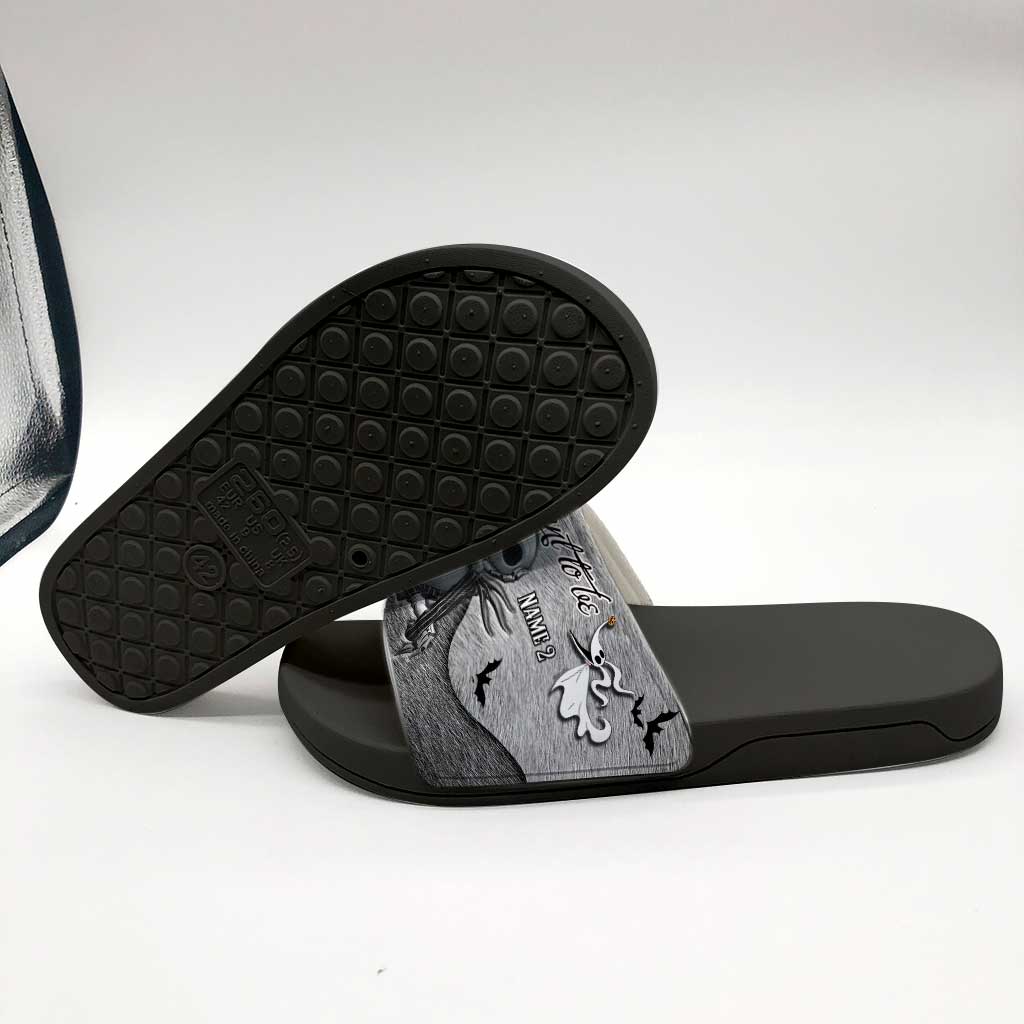 Personalized Couple Slide Sandals Unique Design Gift for Halloween