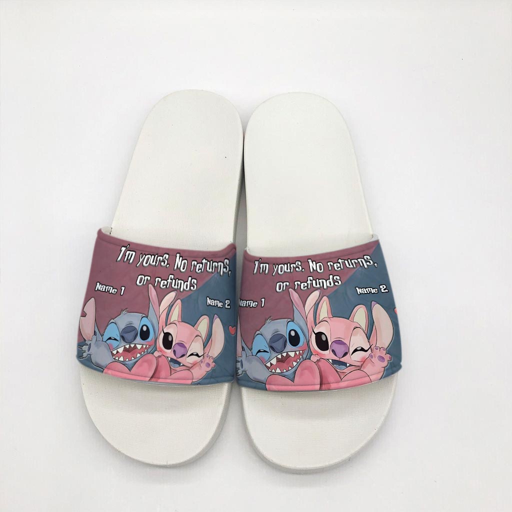 Personalized Couple Slide Sandals Custom Name Gift for Anniversary