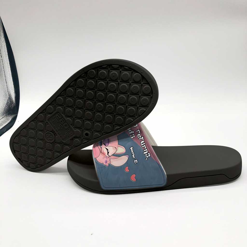 Personalized Couple Slide Sandals Custom Name Gift for Anniversary