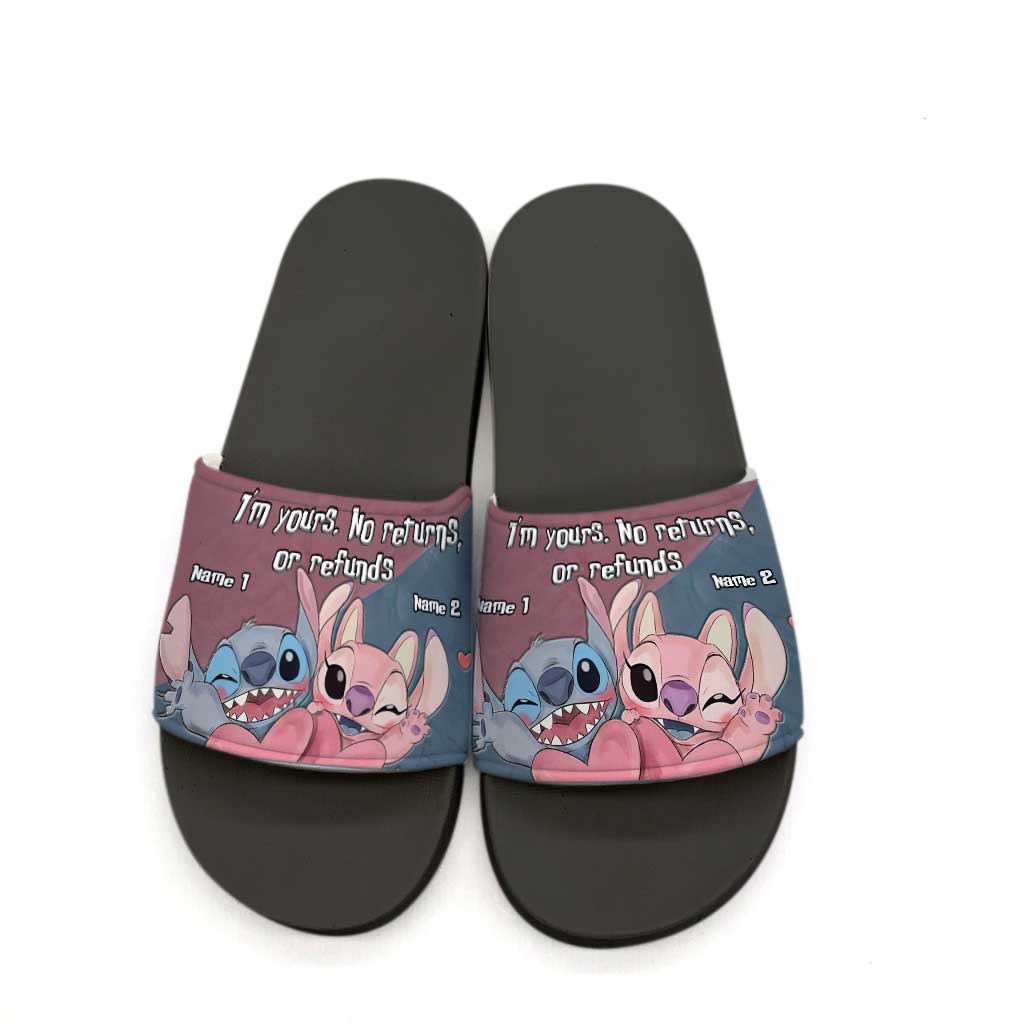 Personalized Couple Slide Sandals Custom Name Gift for Anniversary