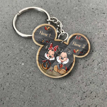 Load image into Gallery viewer, Personalized Mickey Mouse Keychain Custom Name Gift for Couples
