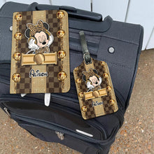 Load image into Gallery viewer, Personalized Leather Luggage Tag &amp; Passport Holder Set with Name for Travelers
