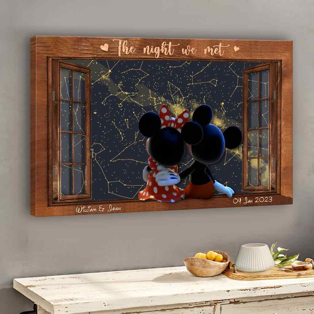 Personalized Mouse Canvas Print Custom Date Gift for Couples