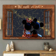 Load image into Gallery viewer, Personalized Mouse Canvas Print Custom Date Gift for Couples
