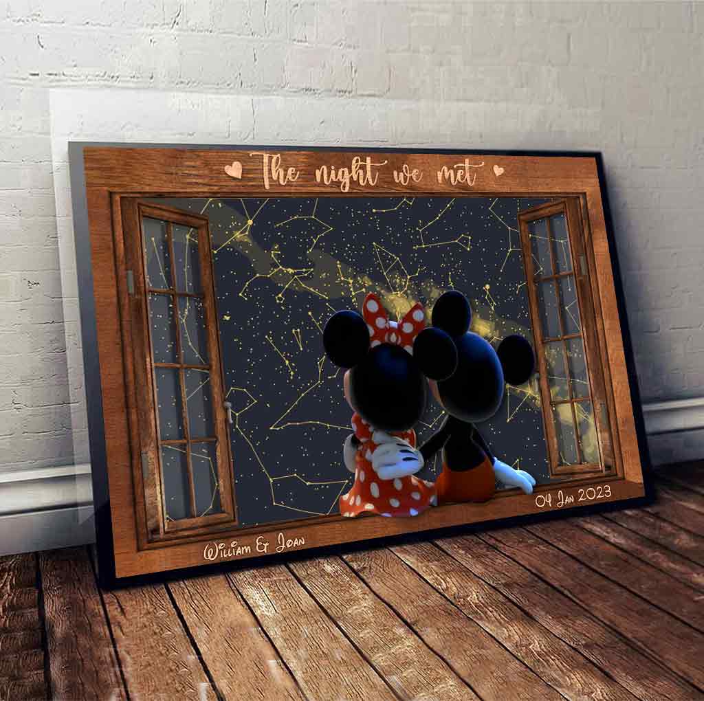 Personalized Mouse Canvas Print Custom Date Gift for Couples