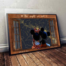 Load image into Gallery viewer, Personalized Mouse Canvas Print Custom Date Gift for Couples
