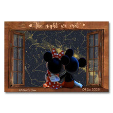 Load image into Gallery viewer, Personalized Mouse Canvas Print Custom Date Gift for Couples
