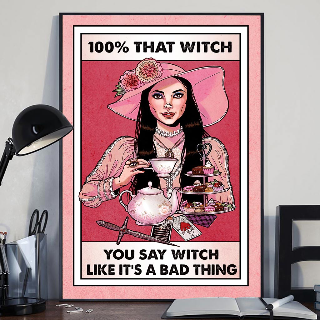 100% That Witch Canvas Print - Unframed Wall Art Gift