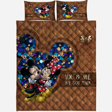 Load image into Gallery viewer, Personalized Mickey Mouse Quilt Set Custom Names Couples Gift
