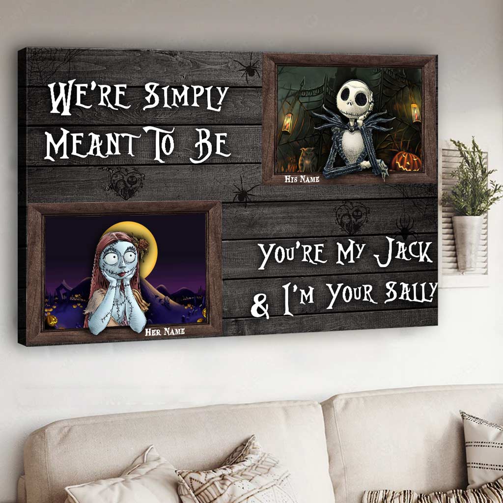 Personalized Nightmare Couple Canvas Print Custom Names Gift