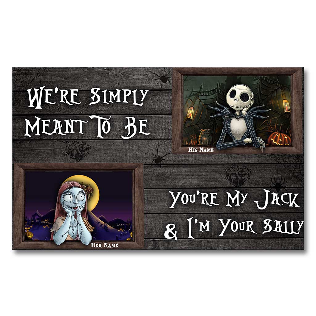 Personalized Nightmare Couple Canvas Print Custom Names Gift