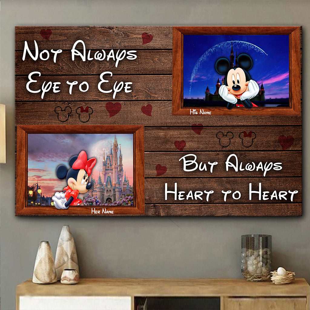Personalized Disney Couple Canvas Print Custom Names Gift for Anniversary