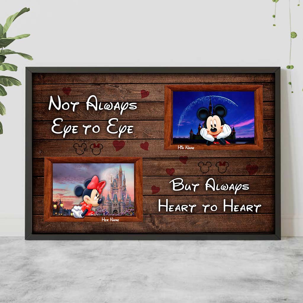 Personalized Disney Couple Canvas Print Custom Names Gift for Anniversary
